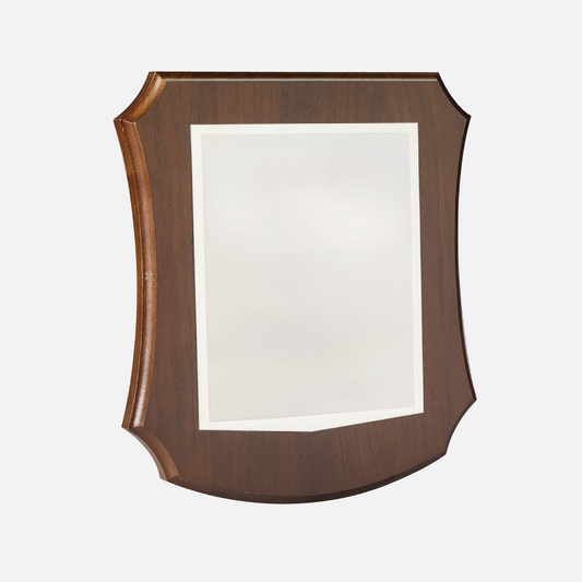Stainless Steel Plate on Walnut Shield Base