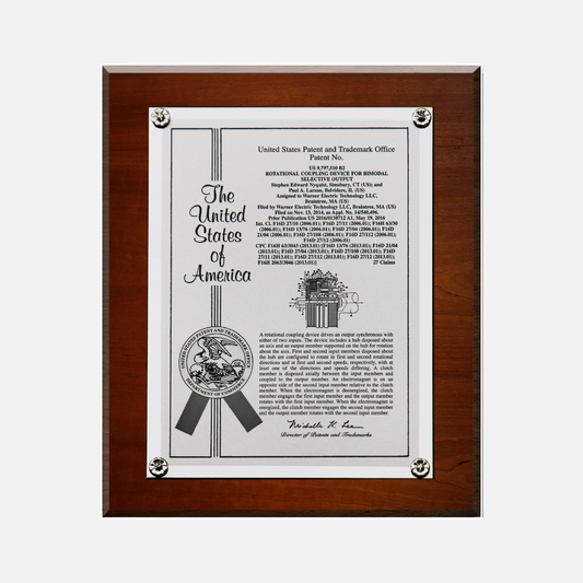 Title Patent Plaque